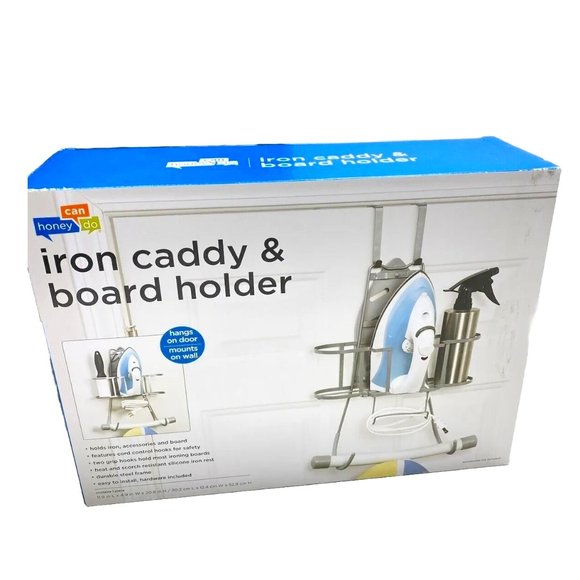 Silver Iron Caddy and Iron Board Holder - Hangs - Heat resistant, Brand New - Picture 1 of 9